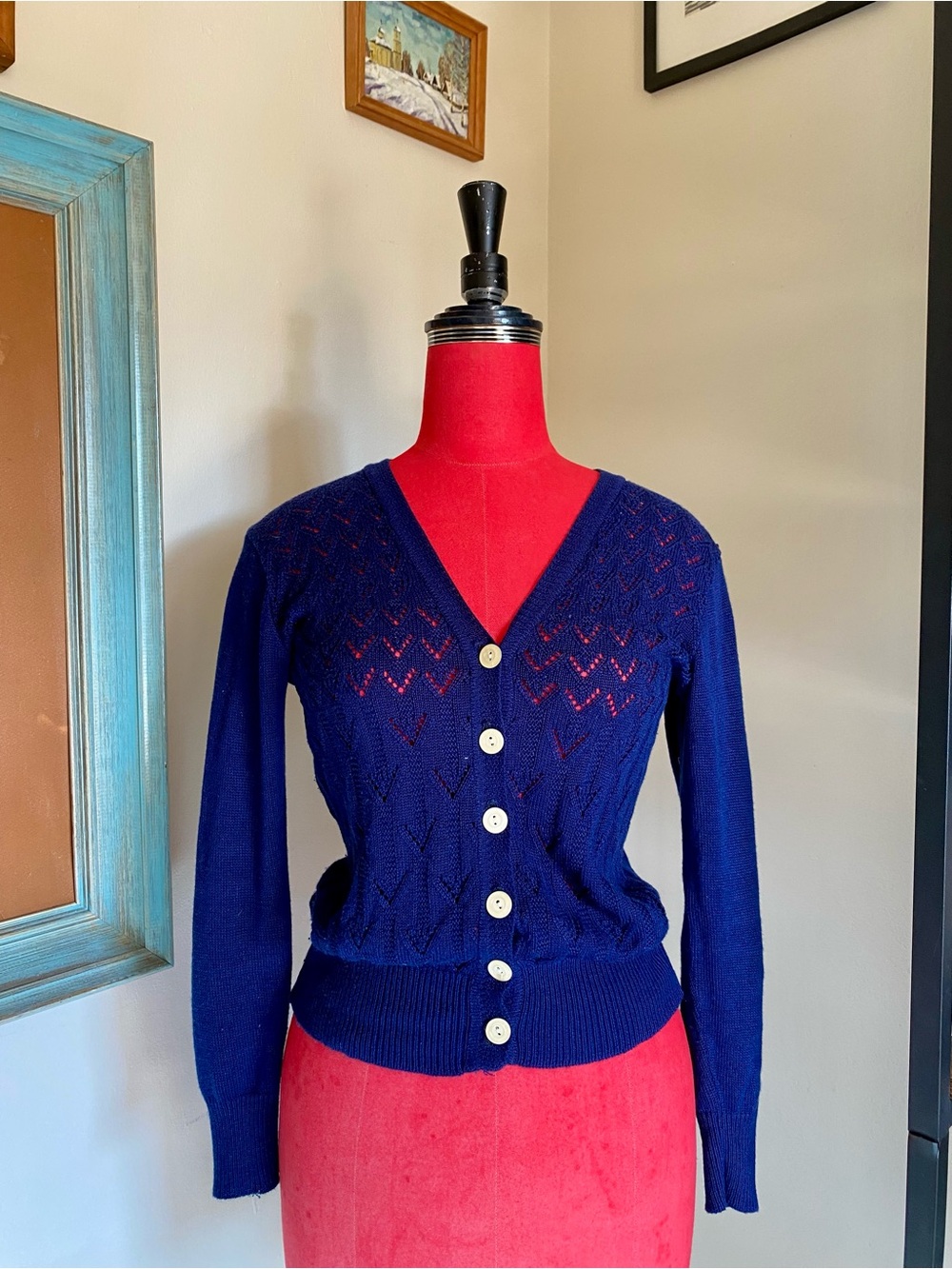 Classic Navy Vintage Cardigan
